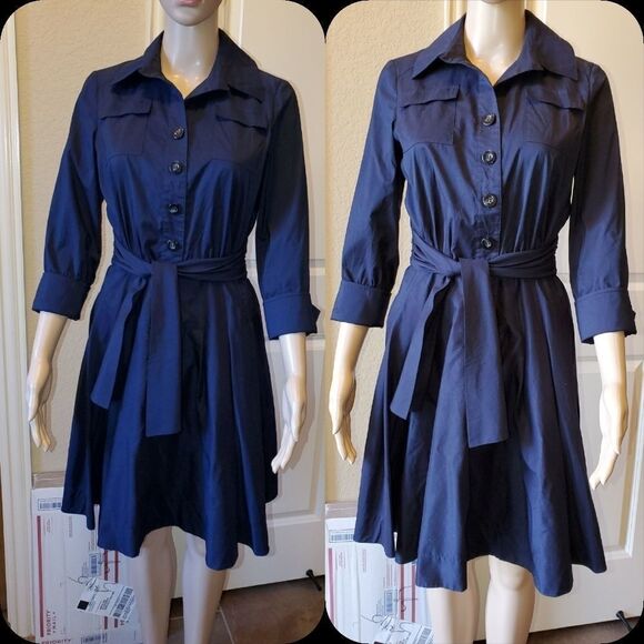 Diane Von Furstenberg Dresses & Skirts - - Diane Von Furstenberg casual dark blue dress
